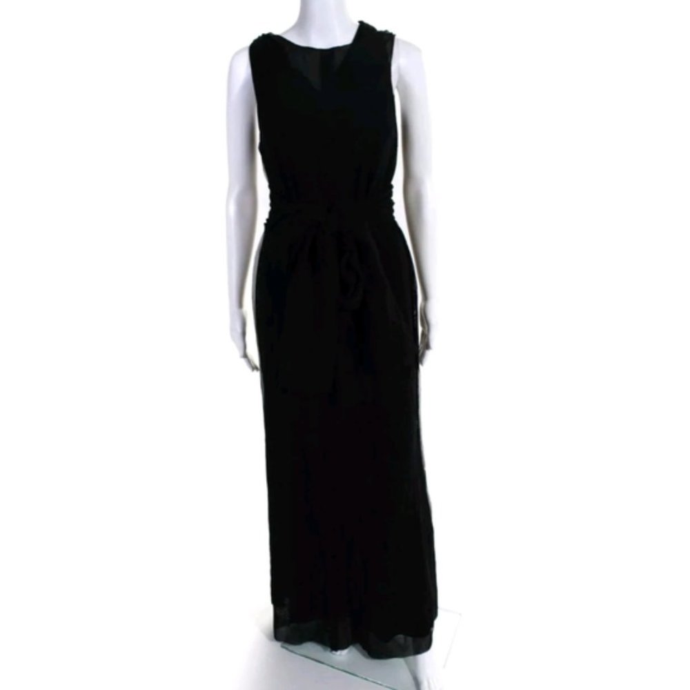 VERA WANG LAVENDER LABEL GOWN BLACK DRAPE DRESS 6 - Picture 1 of 6